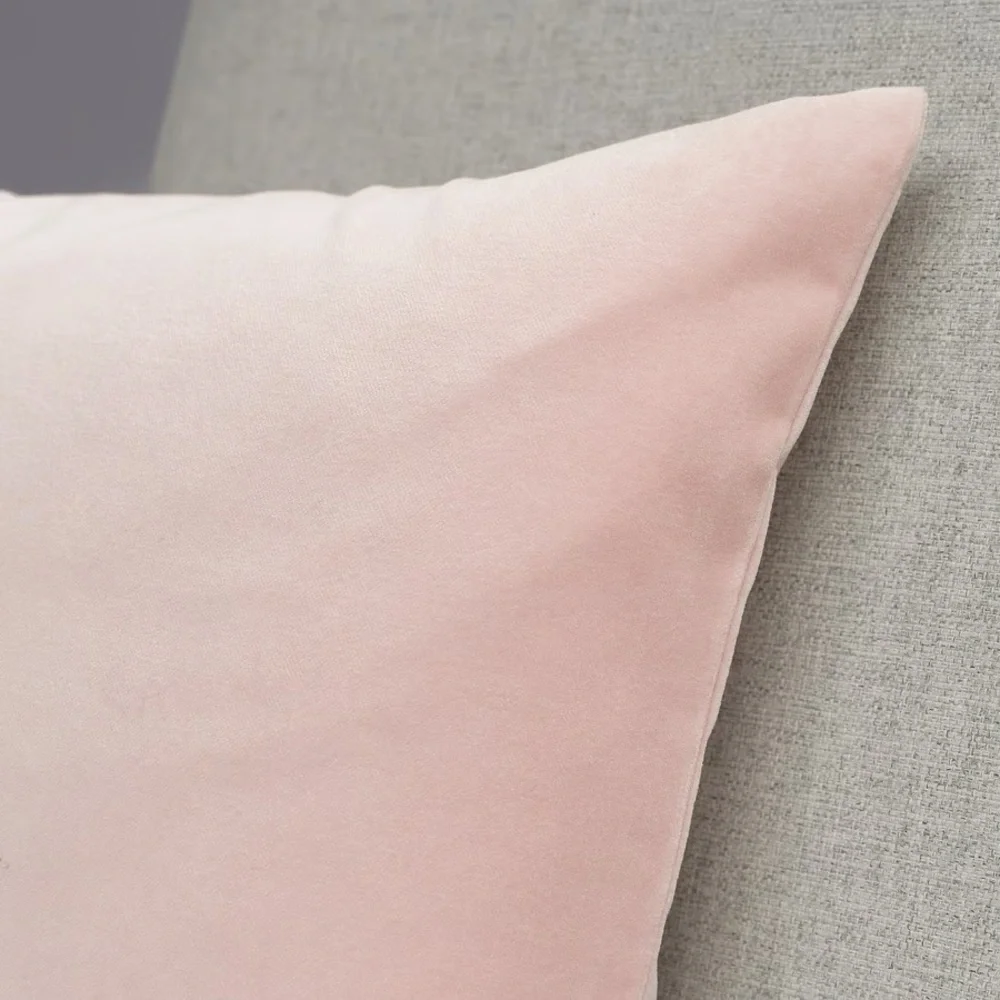 2 IKEA Sanela Pillow Covers Pink 100% Cotton Velour Pastel Pink Cases